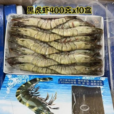 新鲜黑虎虾大虾水产越南草虾速冻活虾500克厂家直发 货源充足