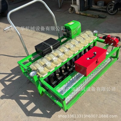 电动款蔬菜播种机 小颗粒种子药材精播机 自走式双排芹菜育苗机