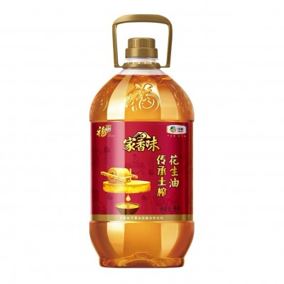 福临门传承土榨花生油5L/桶家用桶装食用油农家油非转基因健康