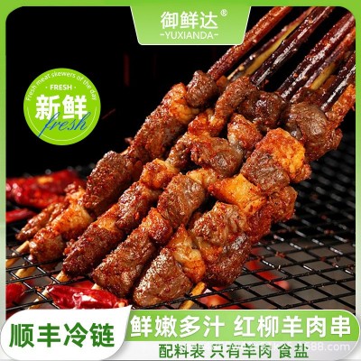 内蒙古红柳枝羔羊羊肉串纯羊肉户外烧烤半成品商用批发40g