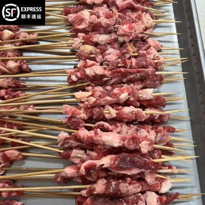 牛肉串正宗清真腹肉条串牛肋条串无调理纯干国产牛肉烧烤商用批发