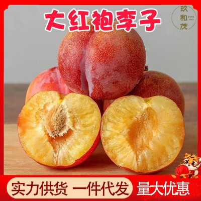 正宗营口东北大红袍李子5斤整箱新鲜酸甜当季10批发包邮3脱骨李图2