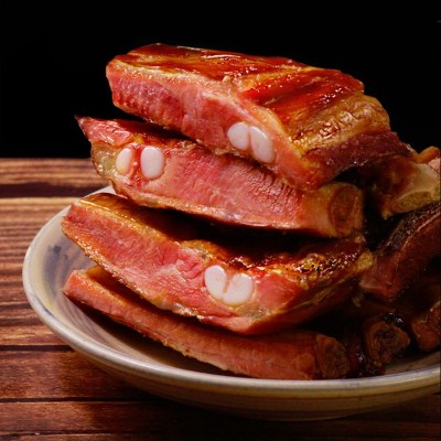 正宗柴火烟熏腊排骨四川农家特产自制山散养土猪腊肉特色柏树熏制 1件图2