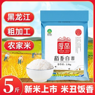 东北大米5斤包邮 可一件代发 黑龙江长粒香色选米 厚帝稻香白米