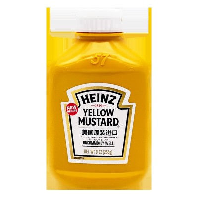 美国进口亨氏黄芥末酱255g 汉堡沙拉三明治拌酱热狗手抓饼蘸料 2瓶图4