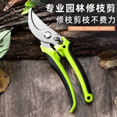 厂家直销不锈钢多用途鸟嘴修枝剪刀果园摘果剪刀省力园林修枝剪刀