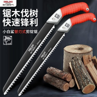 德力西电气手锯特快锰钢锯树神器剪定锯木工专用伐木锯树手 工锯子