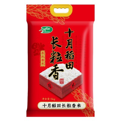 十月稻田 长粒香米东北大米香米粳米米饭煮粥5kg10斤