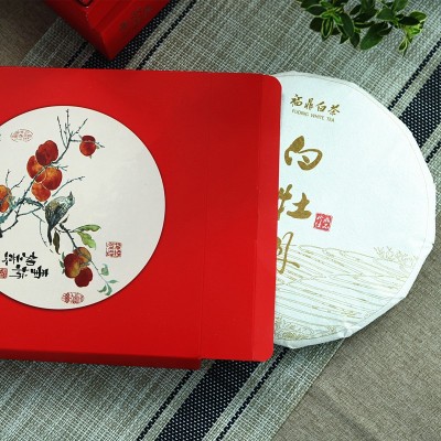 福鼎白茶礼盒装2017年白牡丹茶饼350g高山日晒老白茶枣香牡丹茶饼图2