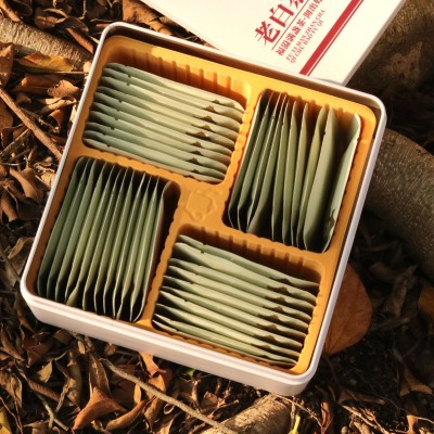 福鼎老白茶2016年老茶寿眉小方片饼干茶独立小包装一片一泡批发图4