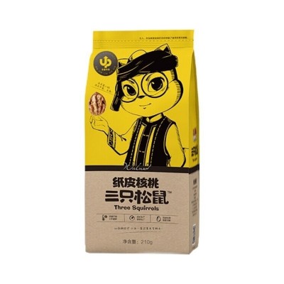 三只松鼠_纸皮核桃210g/袋小核桃坚果特产新鲜原味核桃仁薄皮大颗图4