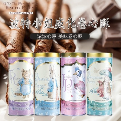 波特小姐比得兔威化饼干卷心酥100g伴手礼夹心蛋卷网红零食礼盒装图3