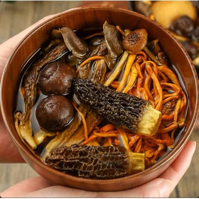 福建长寿乡菌汤包70g批发羊肚菌花菇虫草花鸡油菌雪茸菇鹿茸菇图4