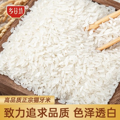 乡谷坊长粒猫牙米长粒大米5kg一袋5斤真空米大米10斤一袋大米新米