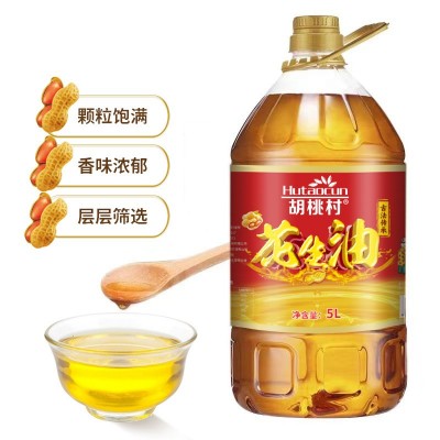 胡桃村5L批发正品物理压榨古法一级纯花生油家用商用食用油中秋送图2