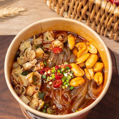 嗨吃家酸辣宽粉6桶整箱装明星八两金酸辣粉螺蛳粉冲泡速食一件代图4