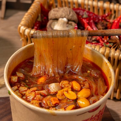 嗨吃家酸辣宽粉12桶装八两金明星酸辣粉螺蛳粉米粉冲泡方便速食品图2