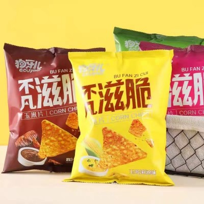 不凡滋脆玉米片狗牙儿玉米片烧烤番茄牛肉香辣味玉米浓汤味膨化