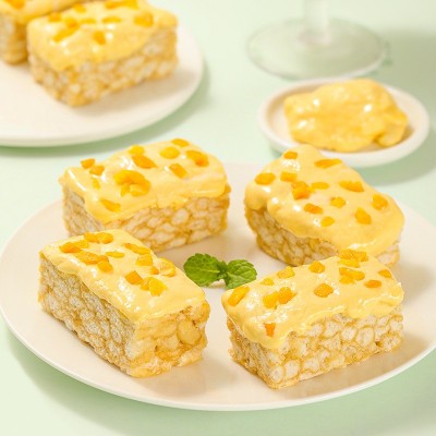 榴芒奶盖沙琪玛500g/40枚榴莲+芒果双拼休闲零食品糕点心一件代发图4