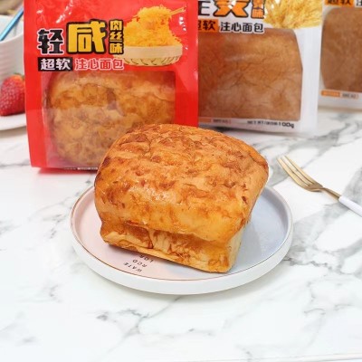 曼悦芙轻咸肉丝超软注心面包100g香蕉黑麦味夹心面包代早餐糕点心图3