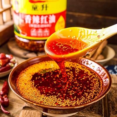 童升四川香辣红油油泼辣子5斤麻辣烫辣椒油凉拌料辣椒酱商用图3