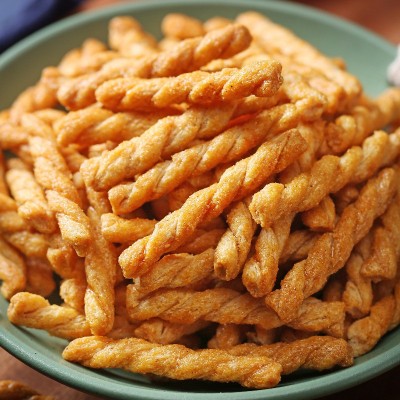 地摊称重手工小麻花批发10斤零食散装休闲小吃脆大包装海苔味膨化图2