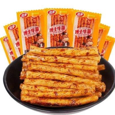 劲丰博士牛筋味辣条素牛筋香辣味怀旧解馋零食豆筋素肉辣条代发图4