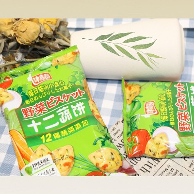 津嘉赞十二蔬菜饼干九蔬小饼九种蔬菜薄脆饼干网红批发一件代发图2