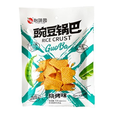 怡味园75g*30袋豌豆锅巴香脆袋装零食休闲办公室小吃网红食品整箱图2