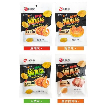 怡味园加虾猫耳朵75g单包网红五香麻辣办公休闲零食小吃大量批发图3