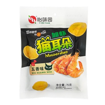 怡味园加虾猫耳朵75g单包网红五香麻辣办公休闲零食小吃大量批发图5