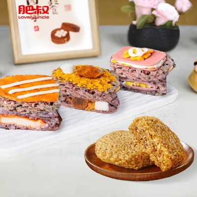肥叔饭团成品便当即食糯米干蒸营养便利早晚餐速冻批发蛋黄早餐图3