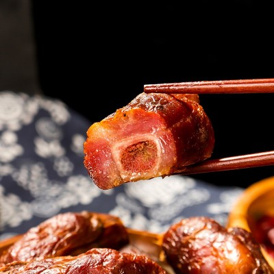 重庆特产过街楼排骨500g川味自制脆骨肠熏肠腊排骨图2