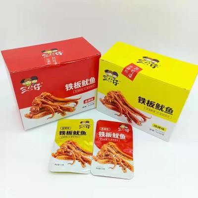 三公仔铁板鱿鱼须鱿鱼片小零食香辣烧烤味下酒菜开袋即食海鲜小吃图4
