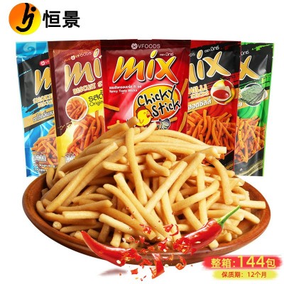 泰国进口VFOODS MIX脆脆条30g 香辣网红虾条膨化小吃薯 条零食批发