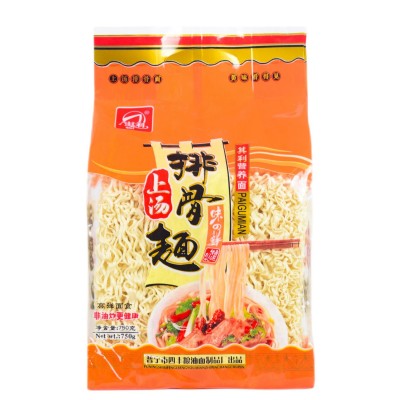 其利上汤排骨面750克*10包非油炸方便面热烘干面待煮面条工厂直批