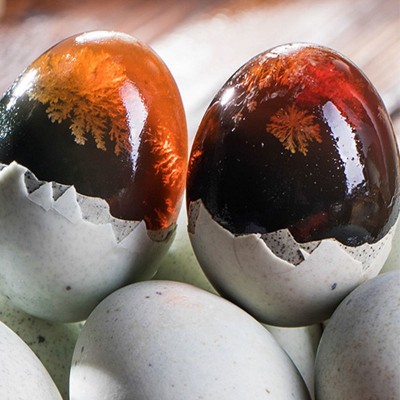 楚丹松花蛋精选70克*10/20枚无铅工艺嫩溏心皮蛋腌制即食好吃凉拌图2