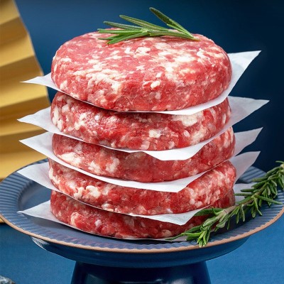 汉堡专用牛肉饼早餐半成品生鲜牛肉馅低脂汉堡饼商用牛肉饼批发图2