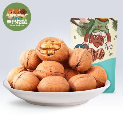 三只松鼠纸皮核桃120g袋零食坚果薄皮核桃休闲食品网红坚果图2