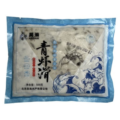 【北海工厂】北部湾青虾滑500g手工火锅食材鲜虾2A纯虾滑整箱批发图2