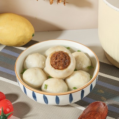 厂家直供蔚源鳗鱼丸500g福州特产火锅关东煮速冻鱼丸加工批发