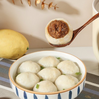 厂家直供蔚源鳗鱼丸500g福州特产火锅关东煮速冻鱼丸加工批发图2