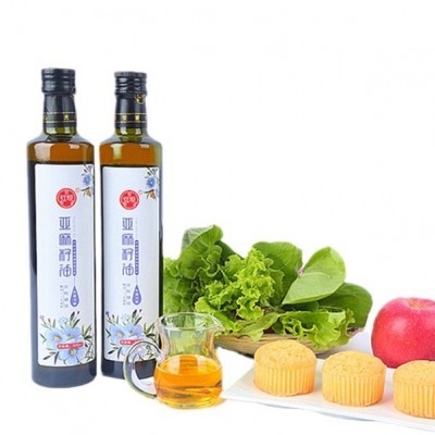 亚麻籽油生鲜亚麻籽油礼盒甄品油500ml儿童老年人家用植物食用油
