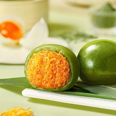 真真老老青团蛋黄肉松豆沙芒果踏青艾草清明果子糯米团子糕点青团图3