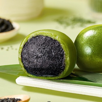 真真老老青团蛋黄肉松豆沙芒果踏青艾草清明果子糯米团子糕点青团图2