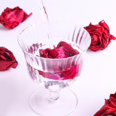 云南有机墨红玫瑰花茶大朵冻干无硫熏罐装整朵泡茶食用干玫瑰花茶图2