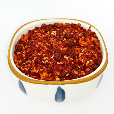 陕西兴平特产八宝辣子一包也是批发价石碾地道香辣工艺辣椒秦椒