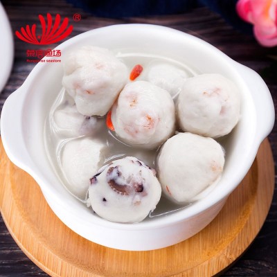 火锅食材生鲜海螺丸子章鱼丸子墨鱼丸子鲜虾丸商用家用250g海鲜丸图4
