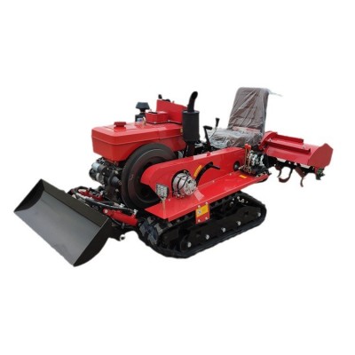小型履带旋耕机 山地乘坐式耕地翻土机 大棚草莓起垄培土耕地机