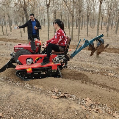 小型履带旋耕机 山地乘坐式耕地翻土机 大棚草莓起垄培土耕地机图3